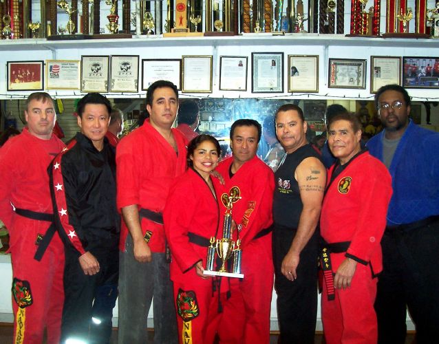 At the Navarros academy with Thai Master Lee, Sifu Gardier, and Prof. Navarro